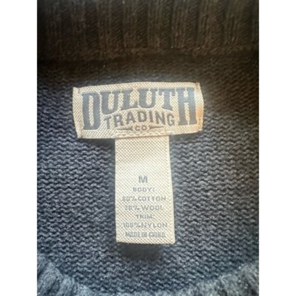 Duluth Trading Med Gray Sweater Mens Pullover Crewneck Knit Shoulder Elbow Pad - Picture 3 of 8